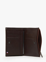 Wallet With Coin Purse Leather Etrier Brown madras EMAD619-vue-porte