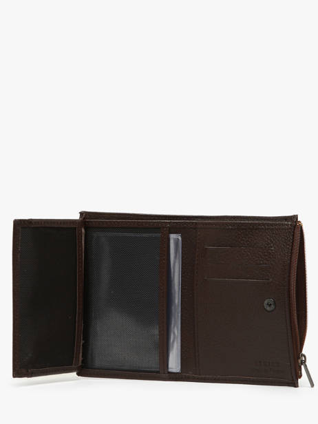 Wallet With Coin Purse Leather Etrier Brown madras EMAD619 other view 2