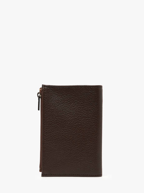 Wallet With Coin Purse Leather Etrier Brown madras EMAD619 other view 3